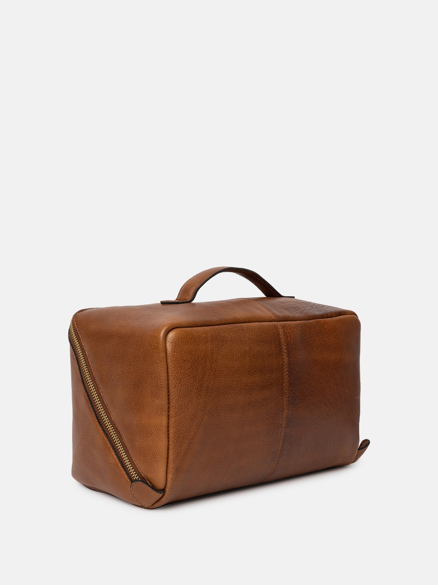 RE:DESIGNED EST 2003 Halima Big Toiletry Bag Walnut/Gold