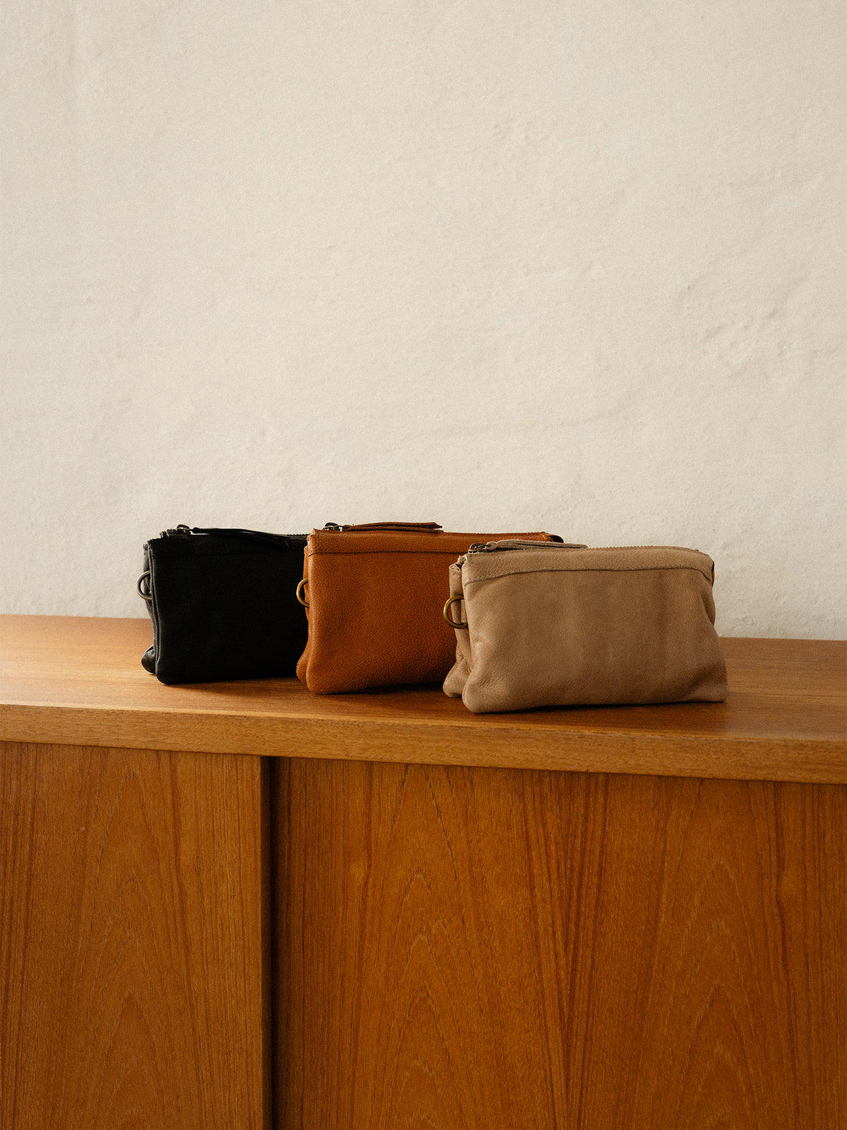 RE:DESIGNED EST 2003 Lisa Urban Clutch Taupe