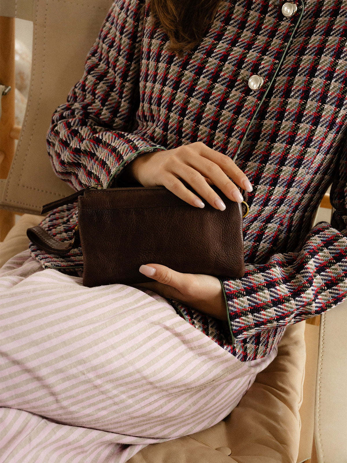 RE:DESIGNED EST 2003 Lisa Urban Clutch Woodsmoke