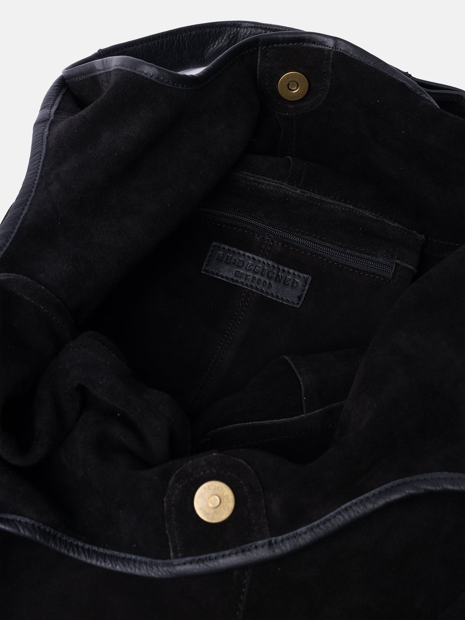 RE:DESIGNED EST 2003 Lyra Suede Shopper Black