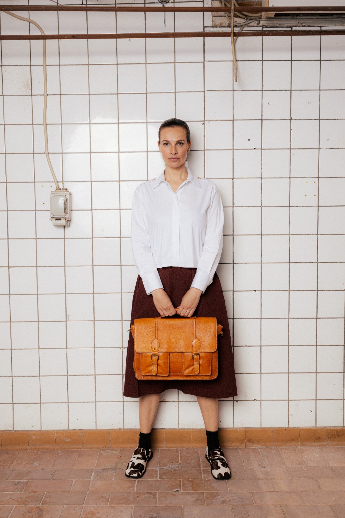 RE:DESIGNED EST 2003 Melia Big Work Bag Burned Tan