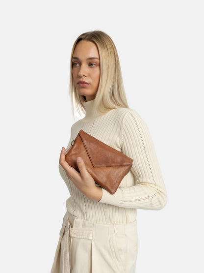RE:DESIGNED EST 2003 Claire Urban Clutch Walnut