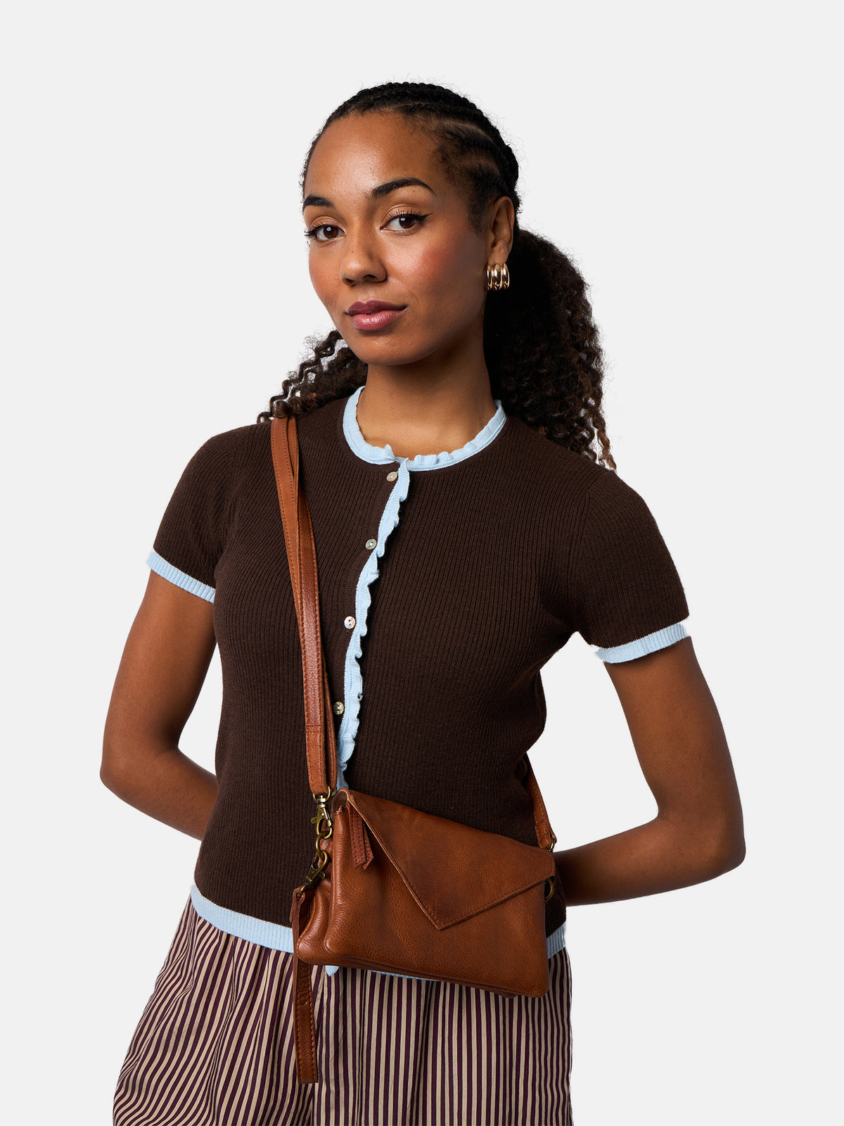 RE:DESIGNED EST 2003 Claire Urban Clutch Walnut