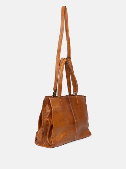 RE:DESIGNED EST 2003 Eliana Work Bag Burned Tan