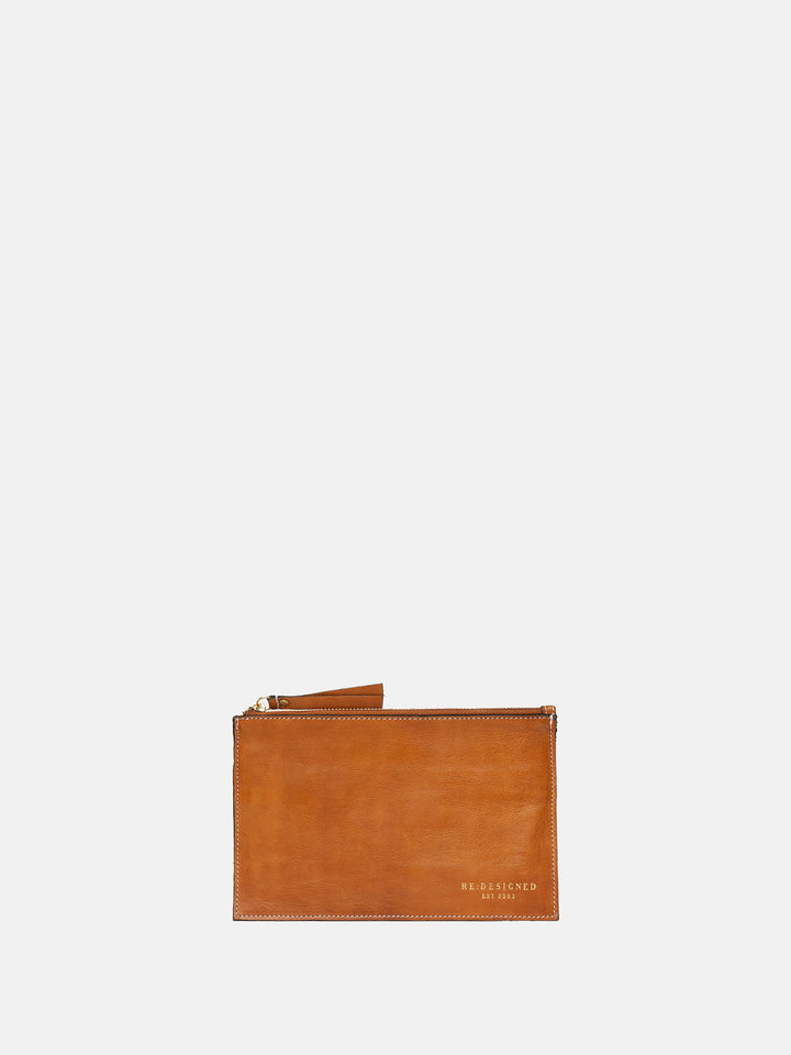 RE:DESIGNED EST 2003 Faria Clutch Burned Tan/Gold