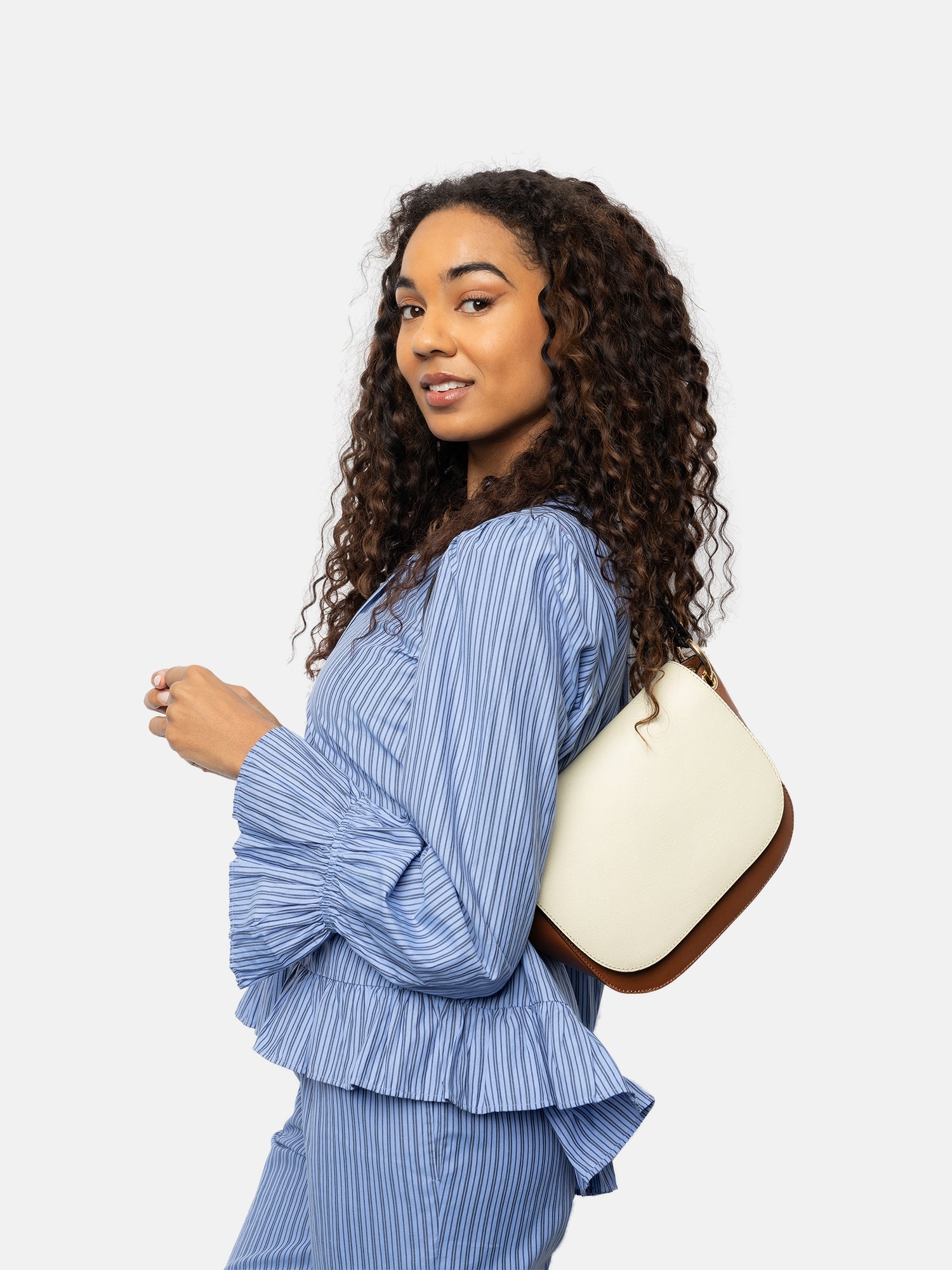 RE:DESIGNED EST 2003 Febe Shoulder bag Cognac/offwhite/Black