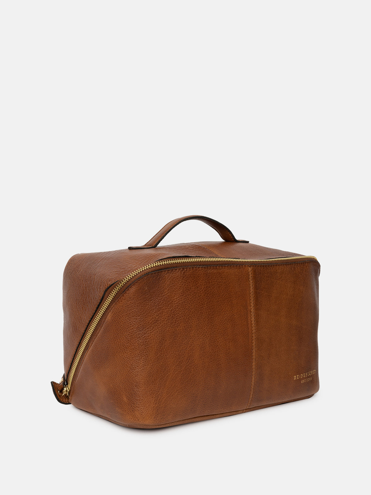 RE:DESIGNED EST 2003 Halima Big Toiletry Bag Walnut/Gold