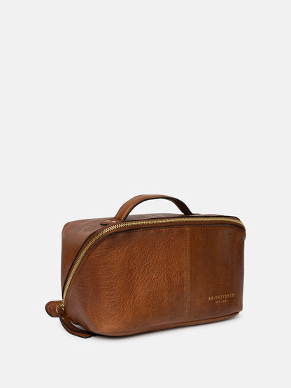 RE:DESIGNED EST 2003 Halima Small Toiletry Bag Walnut/Gold