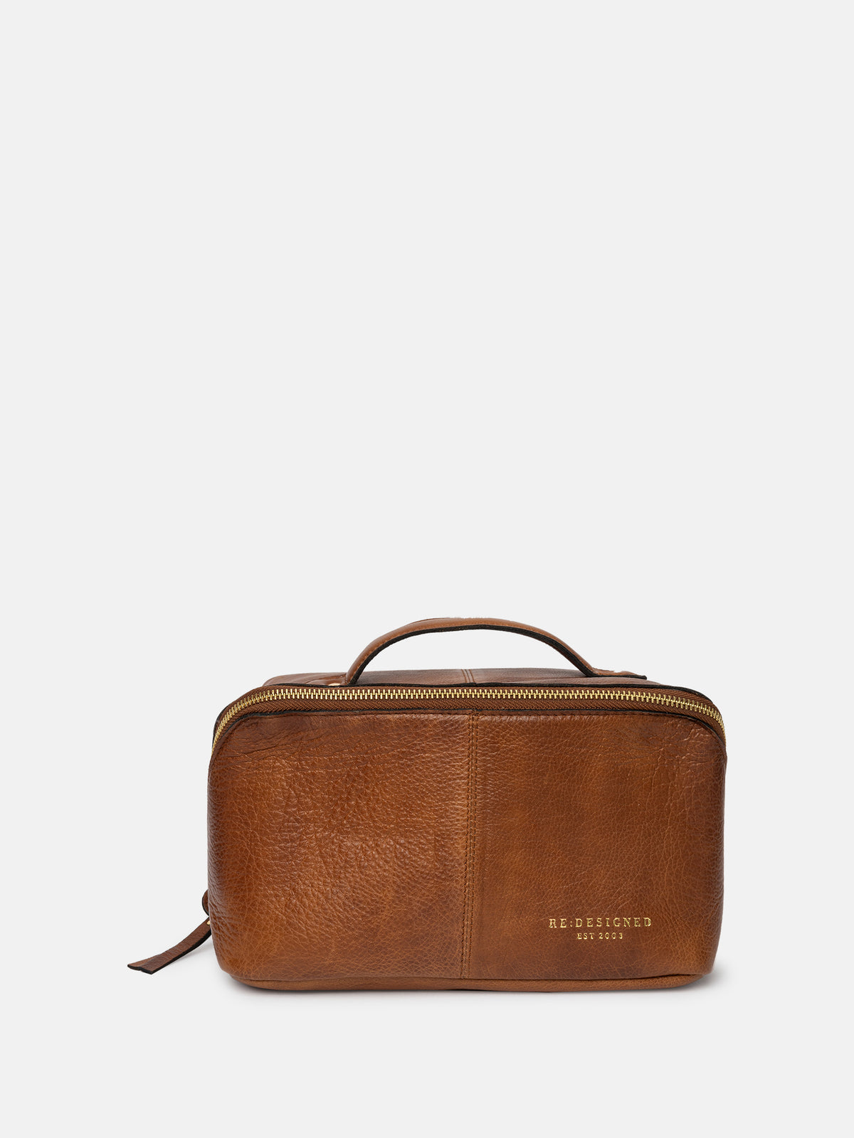 RE:DESIGNED EST 2003 Halima Small Toiletry Bag Walnut/Gold