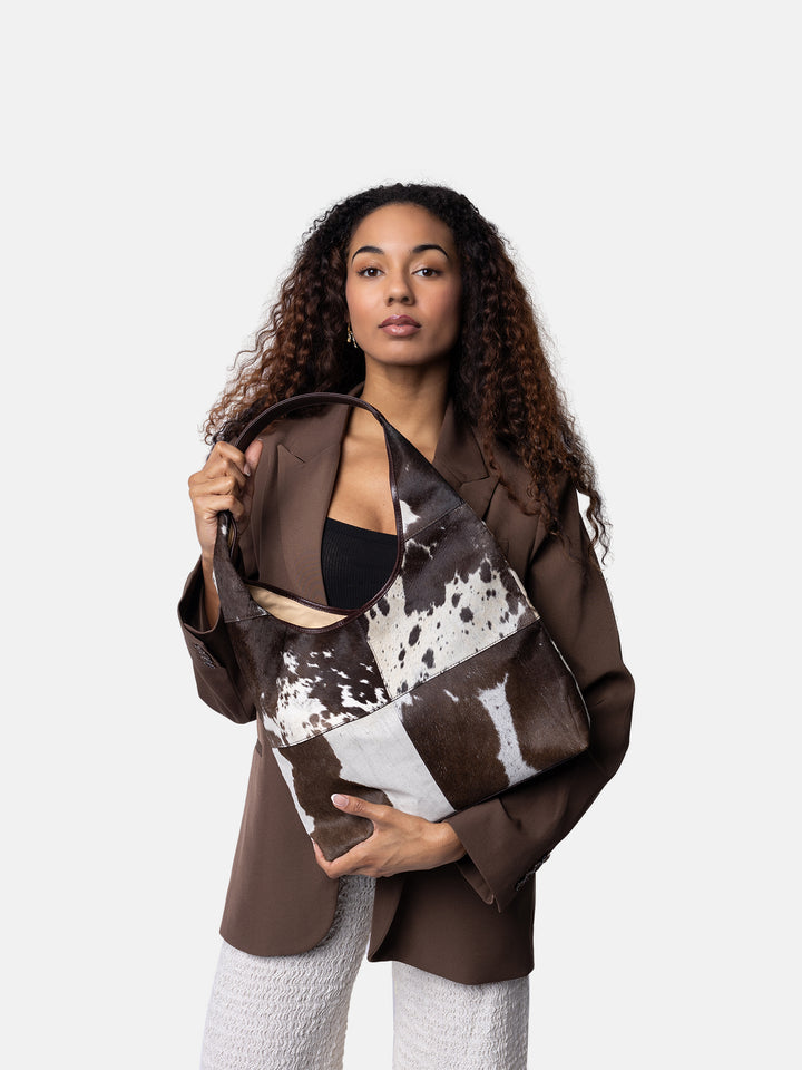 RE:DESIGNED EST 2003 Jia Big Shoulder bag Brown/White