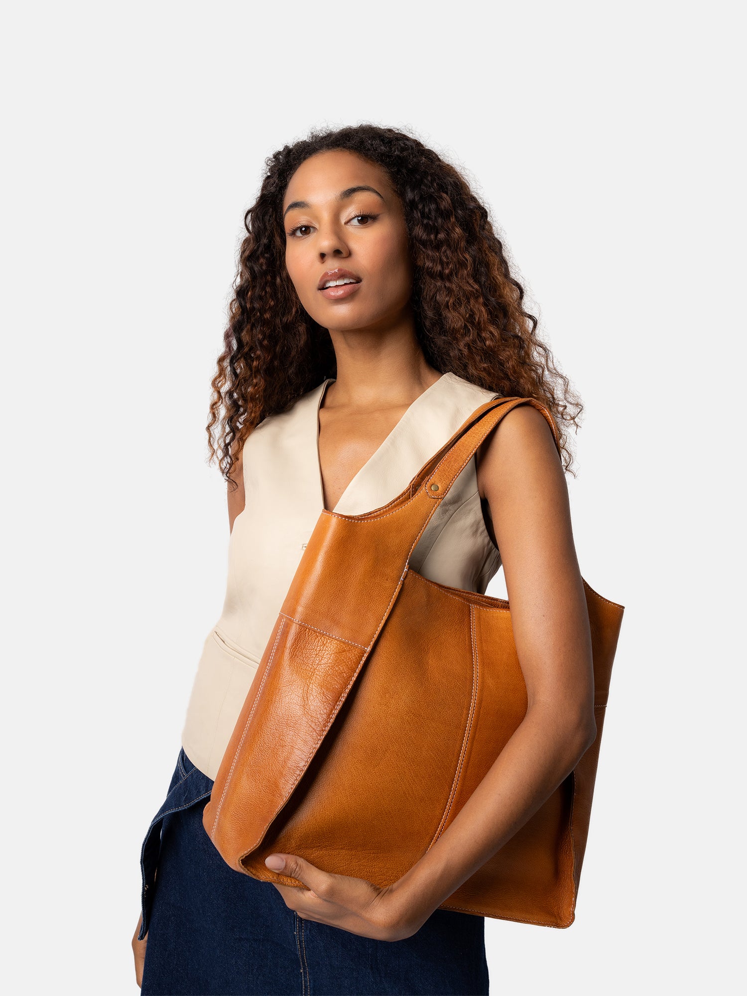 ★SAINT SATIN☆Cain Leather Two-Way Big Shoulder Shopper Bag MUSINSA | SAINTSATIN Cain Leather Two Way Big Shoulder