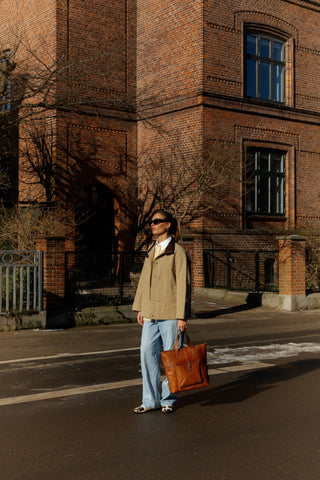 RE:DESIGNED EST 2003 Layla Work Bag Burned Tan