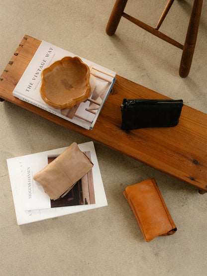 RE:DESIGNED EST 2003 Lisa Urban Clutch Burned Tan