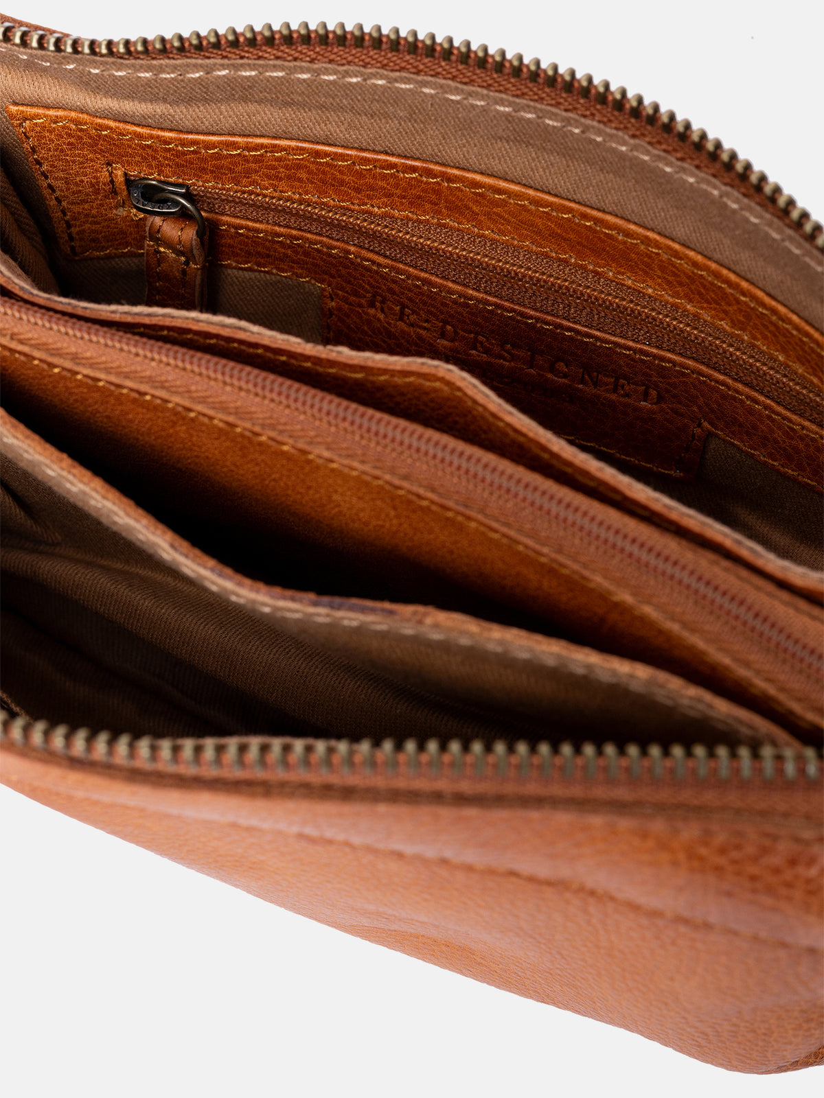 RE:DESIGNED EST 2003 Lisa Urban Clutch Burned Tan