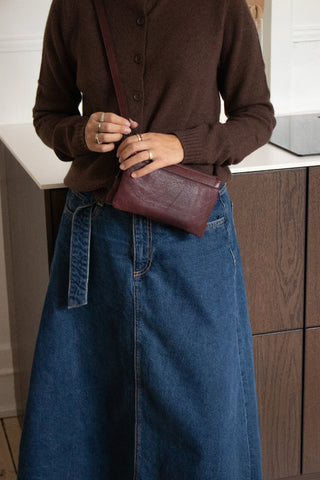 RE:DESIGNED EST 2003 Lisa Urban Clutch Dark Cherry