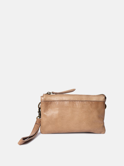 RE:DESIGNED EST 2003 Lisa Urban Clutch Taupe