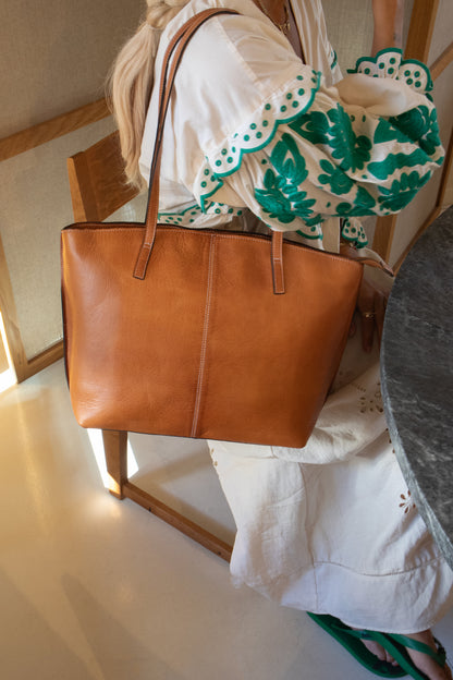 RE:DESIGNED EST 2003 Malou Small Shopper Burned Tan