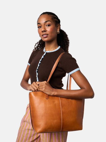 RE:DESIGNED EST 2003 Malou Small Shopper Burned Tan