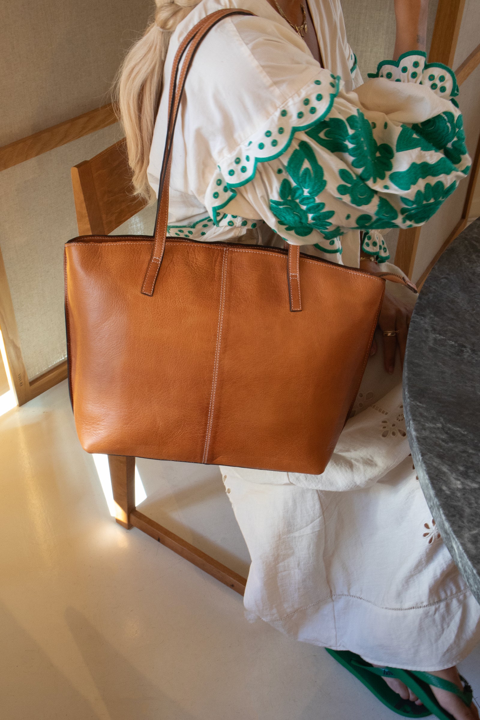 RE:DESIGNED EST 2003 Malou Small Work Bag Burned Tan