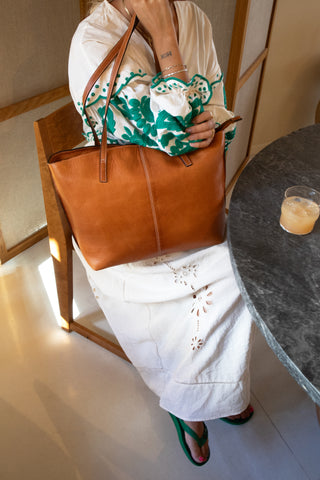 RE:DESIGNED EST 2003 Malou Small Work Bag Burned Tan