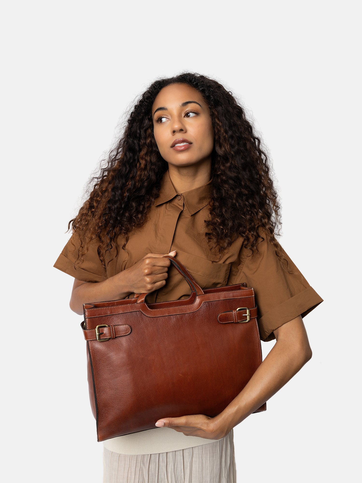 RE:DESIGNED EST 2003 May Big Work Bag Cognac