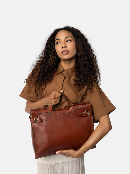 RE:DESIGNED EST 2003 May Big Work Bag Cognac