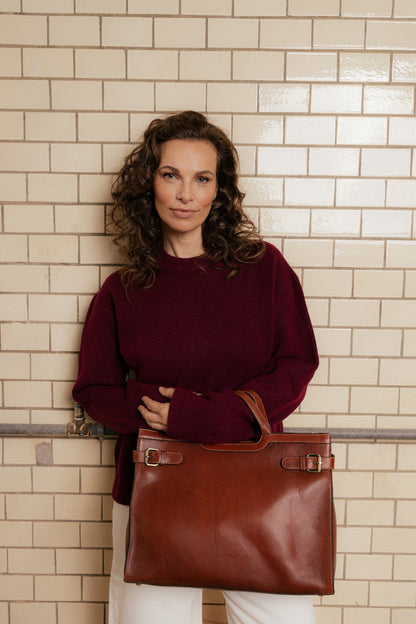 RE:DESIGNED EST 2003 May Big Work Bag Cognac