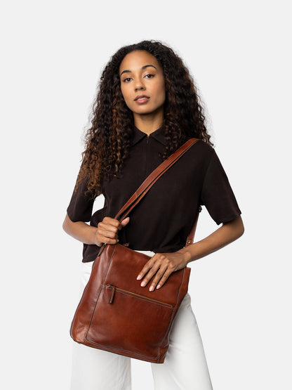 RE:DESIGNED EST 2003 Myra Big Shoulder bag Cognac