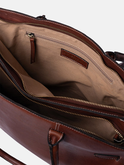 RE:DESIGNED EST 2003 Nellie Big Work Bag Cognac