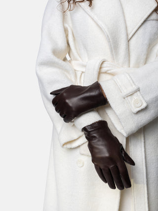 RE:DESIGNED EST 2003 Stacey Plain Gloves Dark Brown