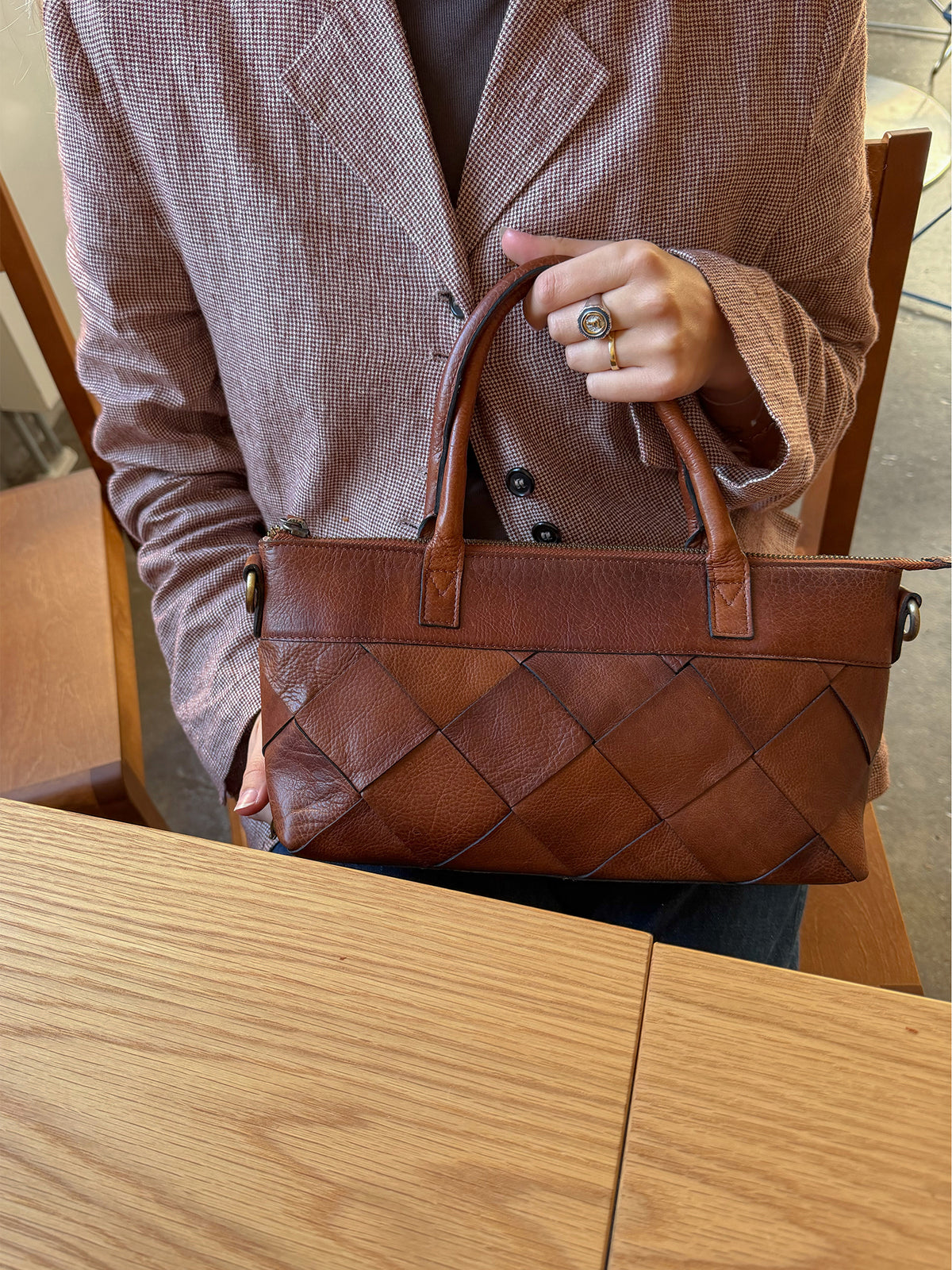 RE:DESIGNED EST 2003 Uma Handbag Walnut